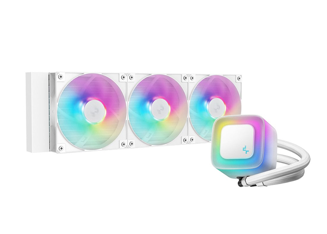 DeepCool LE360 WH V2 360mm White Liquid CPU Cooler – 6th Gen Pump, Hydro Bearing, Up to 3400 PWM, Intel LGA1851/1700/1200/1151/1150/1155, AMD AM5/AM4 DeepCool LE360 WH V2 360mm White Liquid CPU Cooler – 6th Gen Pump, Hydro Bearing, Up to 3400 PWM, Intel LGA1851/1700/1200/1151/1150/1155, AMD AM5/AM4